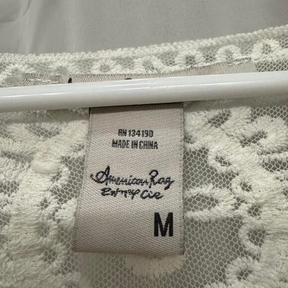 American Rag White Sheer Pattern Lace Robe - Picture 5 of 5